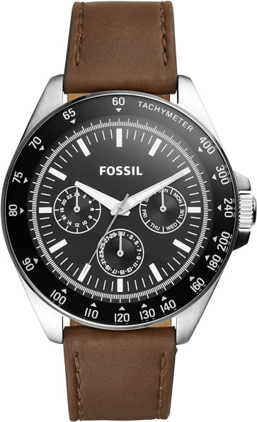 Uhrenarmband Fossil BQ2294 Leder Braun 22mm